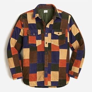 J.Crew Lined corduroy | shirt in patchwork | Holiday Corduroy Patchw